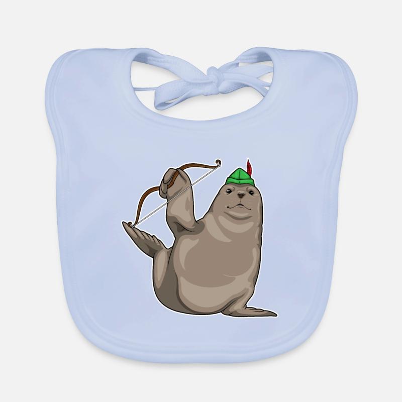 Seehund Bogenschütze Bogen Baby Bio-Lätzchen