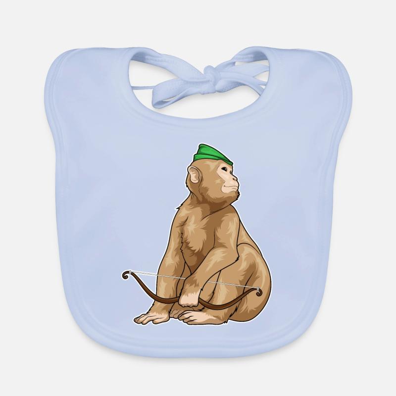 Affe Bogenschütze Bogen Baby Bio-Lätzchen