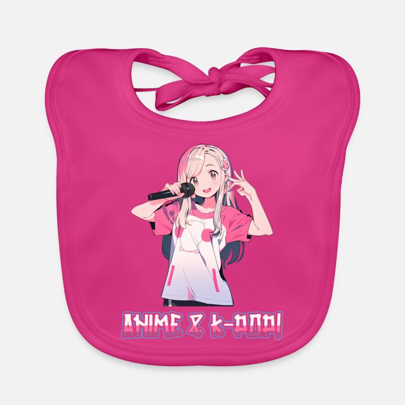 Anime et K-pop Musique pop coréenne Kpop - Bavoir bio Bébé - fuchsia