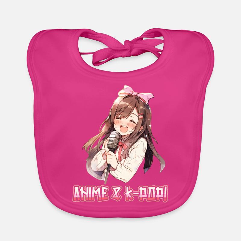 Anime et K-Pop Musique pop coréenne Kpop - Bavoir bio Bébé - fuchsia