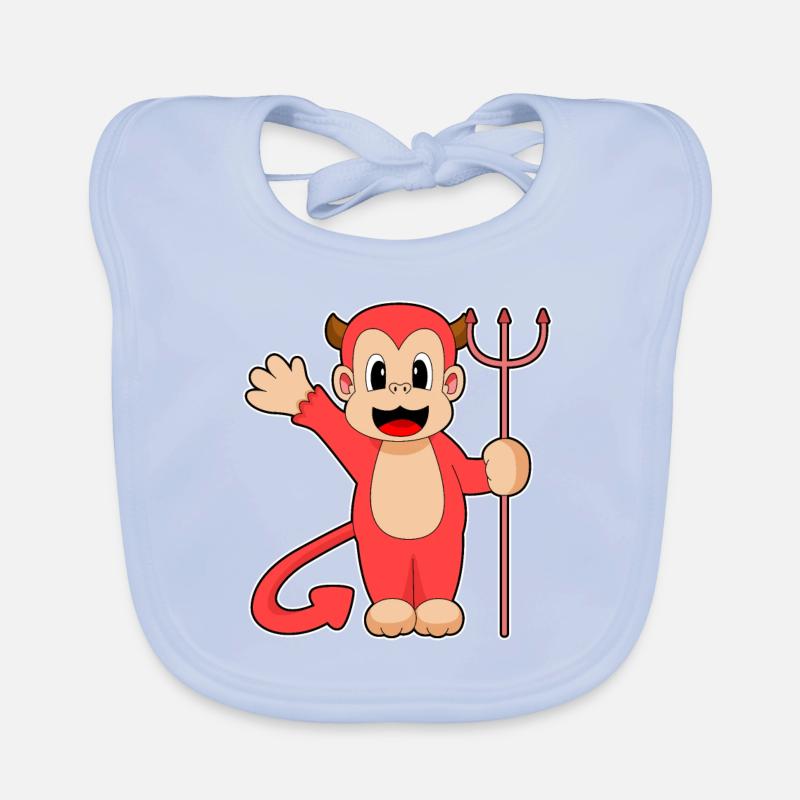 Singe Halloween Devil Trident Bavoir bio Bébé