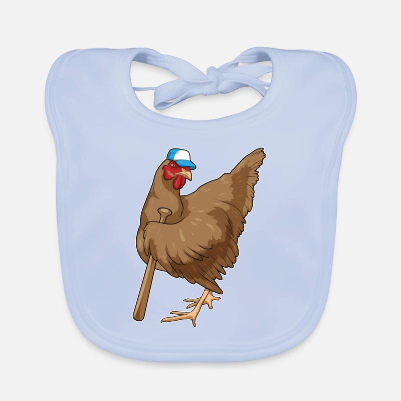 Poulet Baseball Bats Bavoir bio Bébé