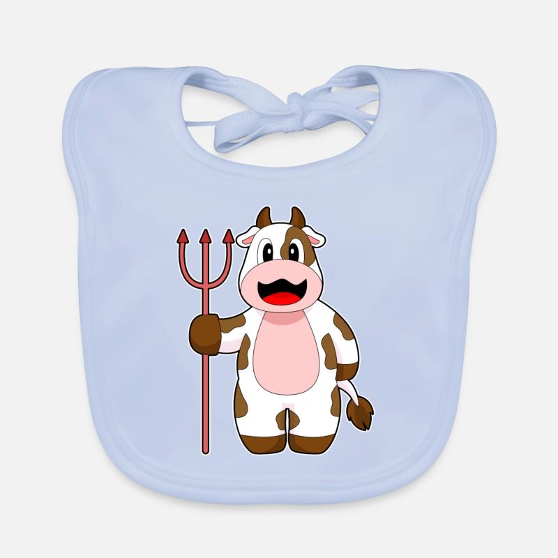 Vache Halloween Devil Trident Bavoir bio Bébé