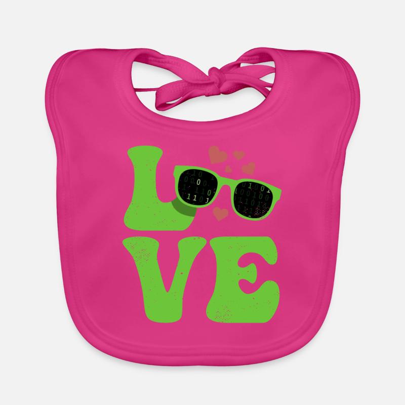 Coding Coder Programmer LOVE Programming Organic Baby Bibs