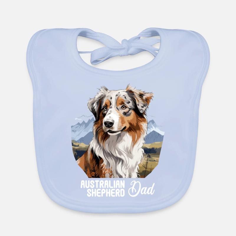 Dog Australian Shepherd Organic Baby Bibs