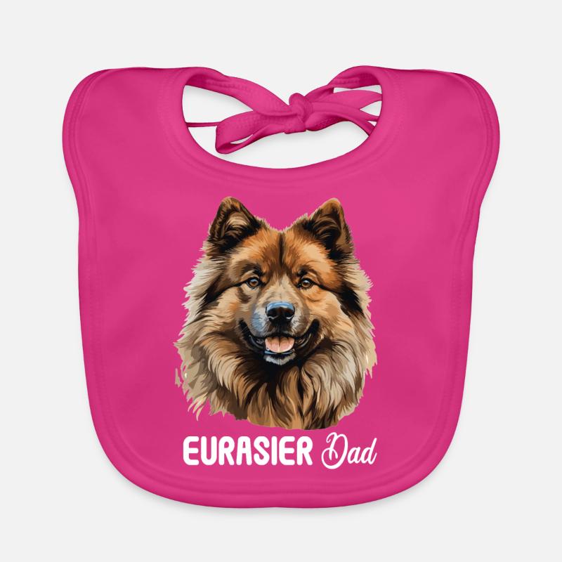 Chien Eurasier - Bavoir bio Bébé - fuchsia