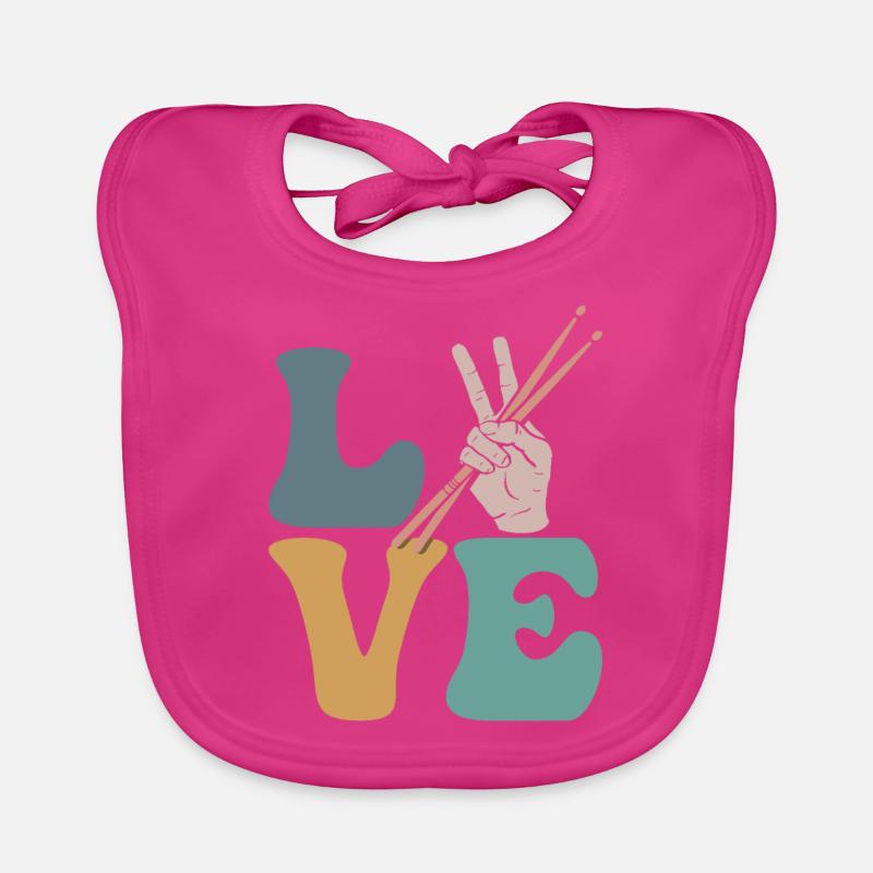 Drummers Drums Drums Organic Baby Bibs