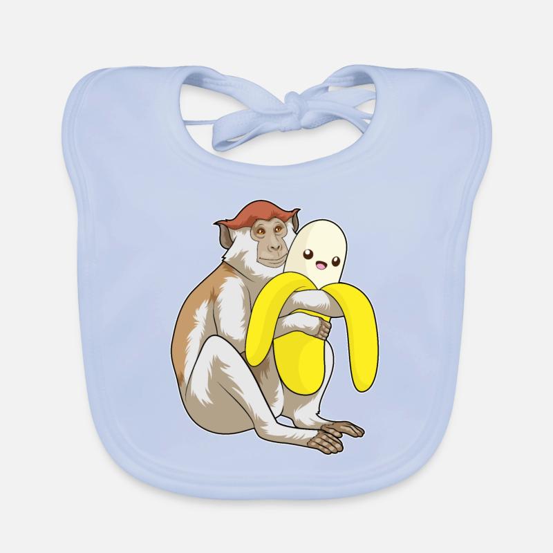Monkey Cuddly Toy Organic Baby Bibs