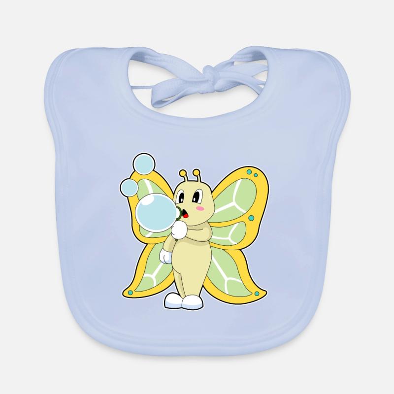 Butterfly Soap Bubbles Organic Baby Bibs
