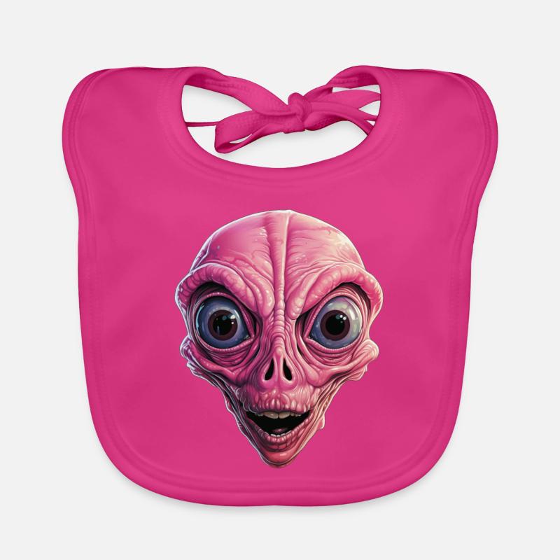 Schockierter Alien, Schock, Alien Gesicht, Neugier Baby Bio-Lätzchen