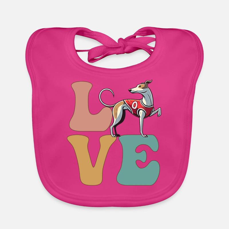 Greyhound Dog Lovers Organic Baby Bibs