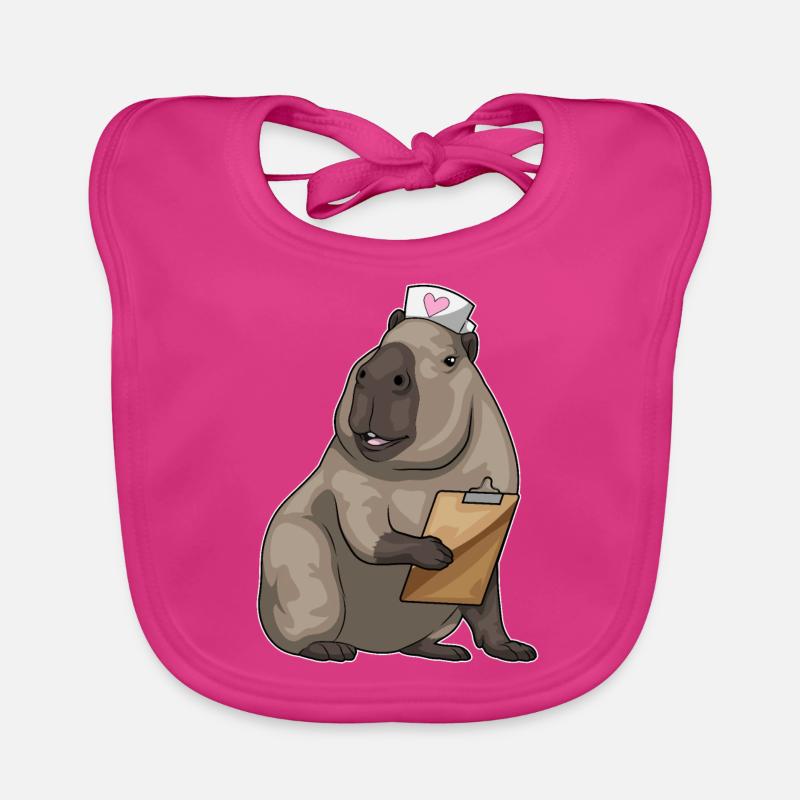 Capybara infirmière bloc-notes Bavoir bio Bébé