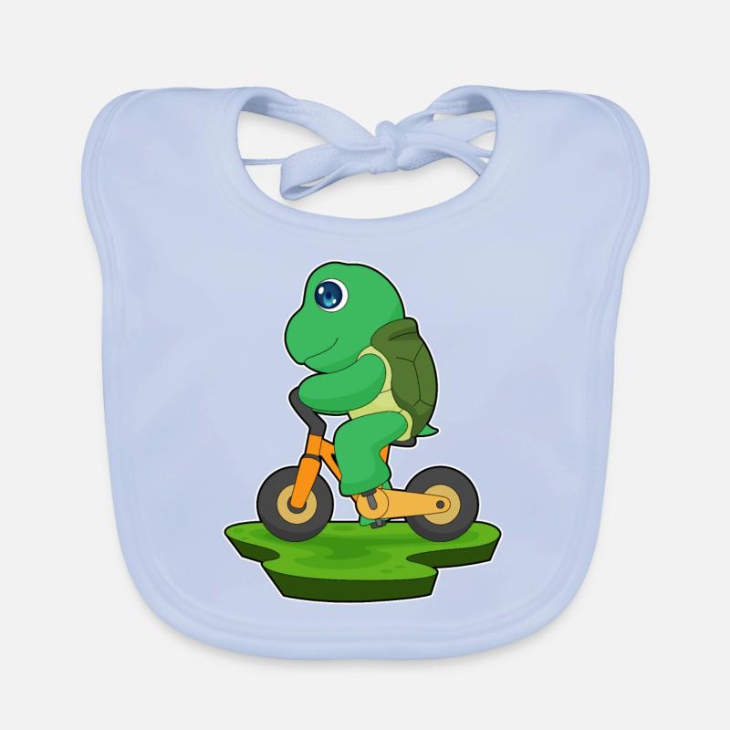 Turtle Bicycle Organic Baby Bibs