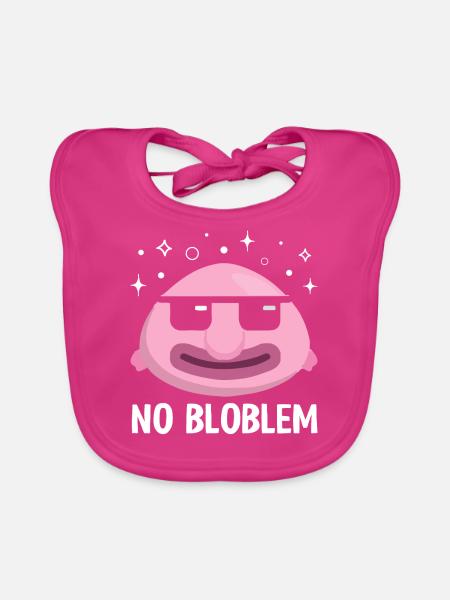 Funny Blobfish Sea Creature - Organic Baby Bibs - fuchsia - Front