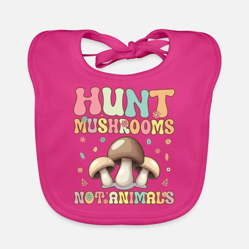 Mycologue groovy à la recherche de champignons Bavoir bio Bébé