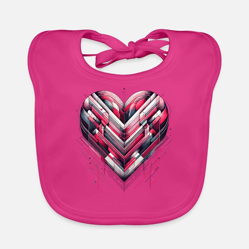 Futuristic Heart Organic Baby Bibs