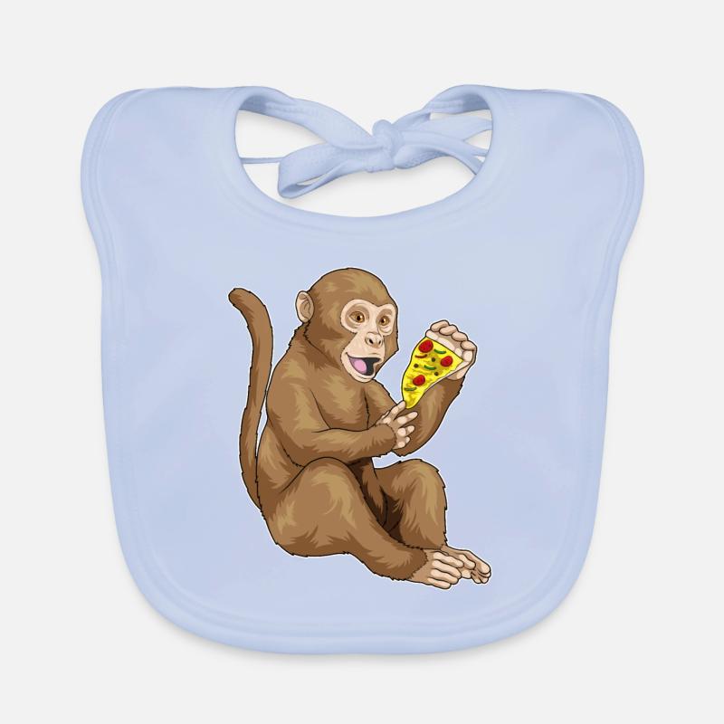 Affe Pizza Baby Bio-Lätzchen