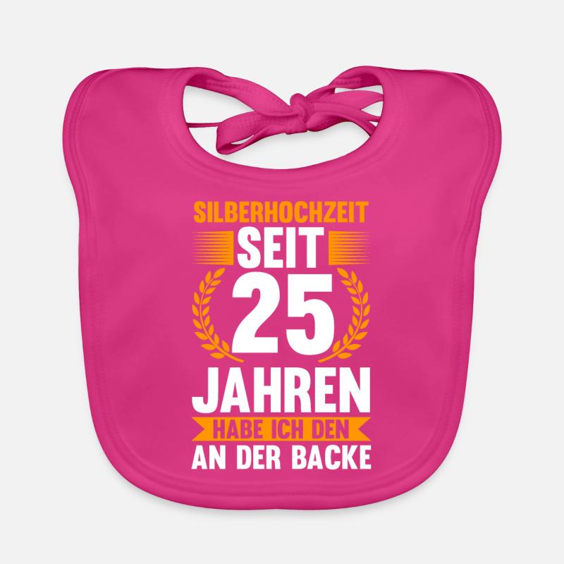 25 Jahre Ehe Ehefrau Ehepaar Geschenk Baby Bio-Lätzchen