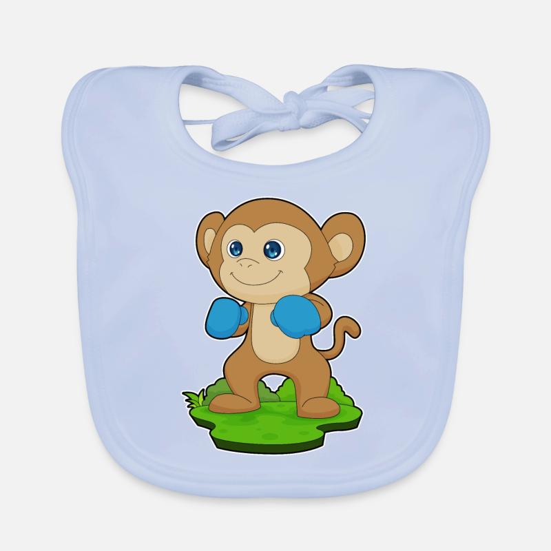 Affe Boxer Boxhandschuhe Boxen Baby Bio-Lätzchen