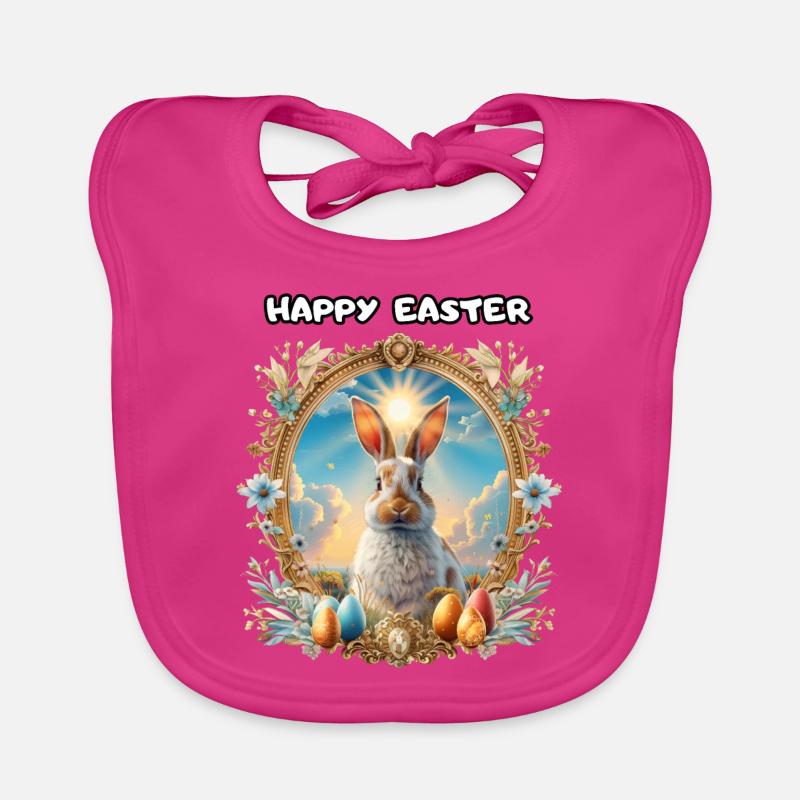 HAPPY EASTER, emblem, easter, easter bunny, beautiful, Organic Baby Bibs