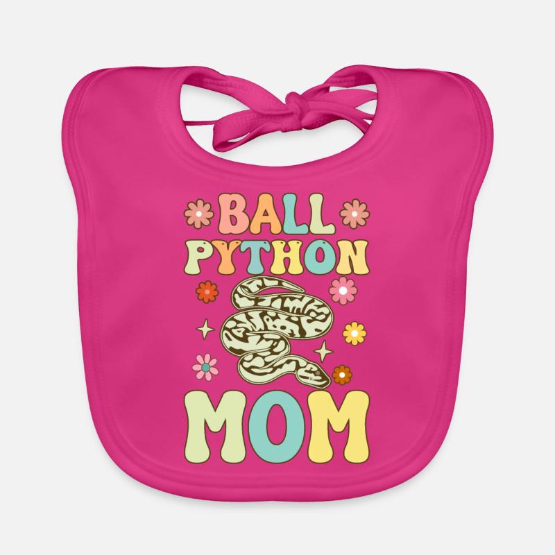 Ball Python Mom Groovy Snake Mom Organic Baby Bibs