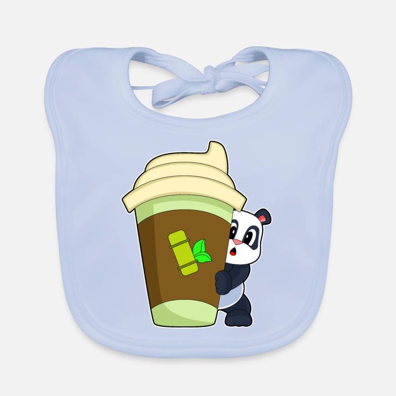 Panda Coffee à emporter Bavoir bio Bébé