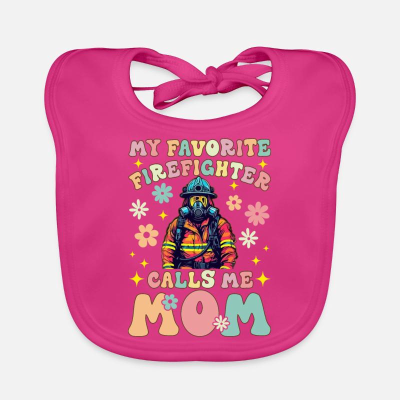Mon pompier préféré m’appelle Mama Groovy Bavoir bio Bébé