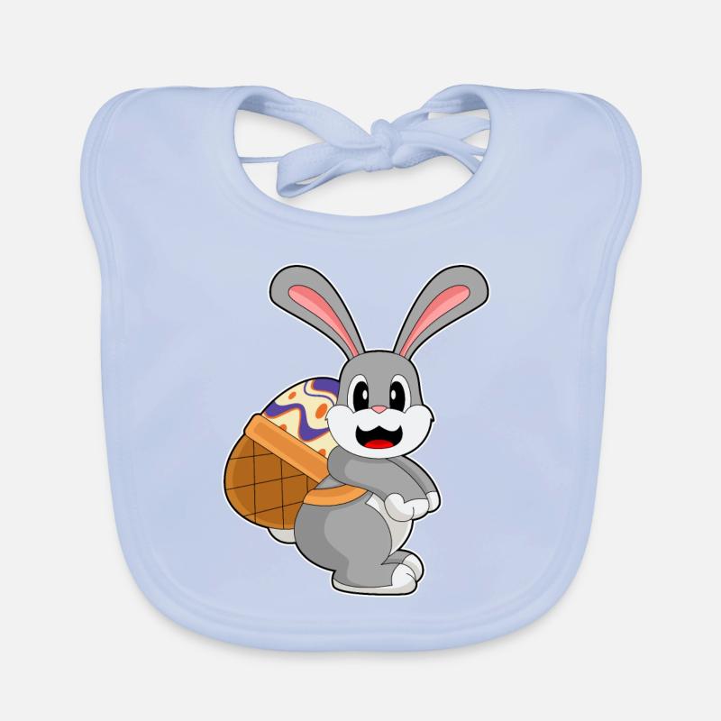 Bunny Easter Easter Egg Basket Organic Baby Bibs