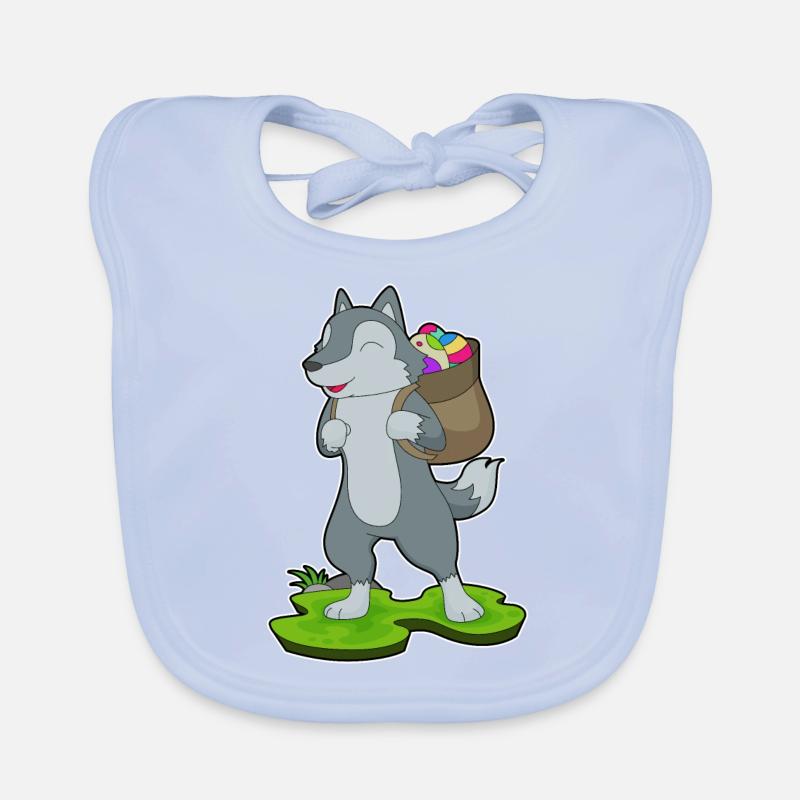 Sac à dos loup Easter Easter Egg Bavoir bio Bébé