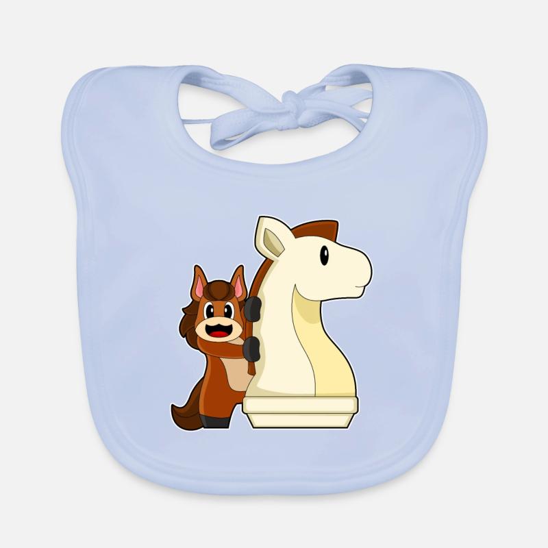 Chess Piece, Knight, Horse, Chess Organic Baby Bibs