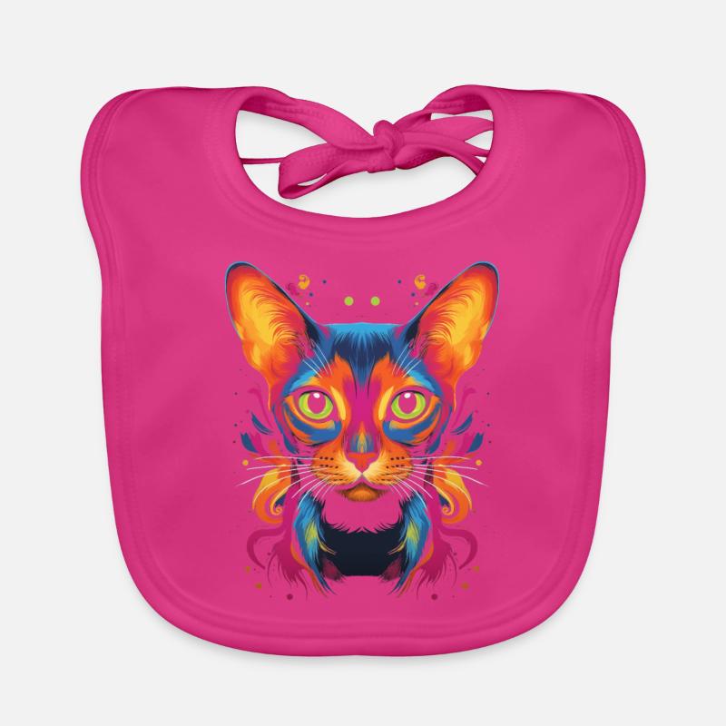 Abyssinian Cat Pop Art Organic Baby Bibs