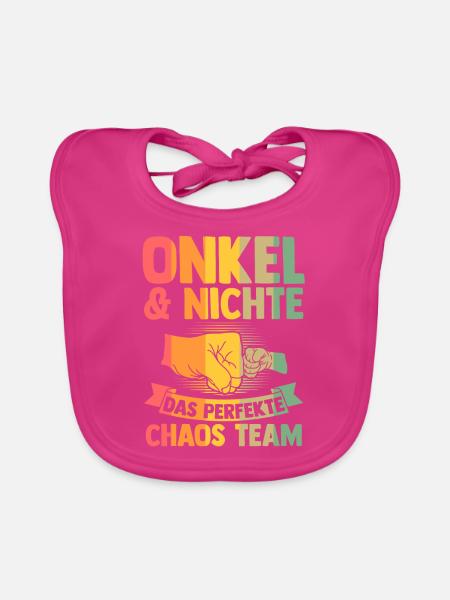 Patenonkel Patentochter Pate Geschenk - Baby Bio-Lätzchen - Fuchsia