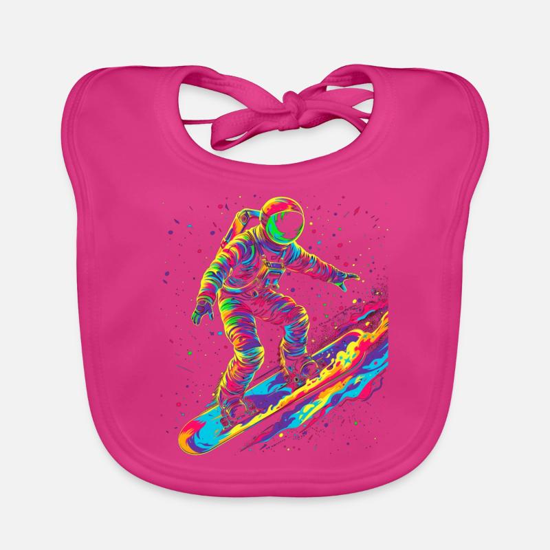 astronaute surf planète espace pop art Bavoir bio Bébé