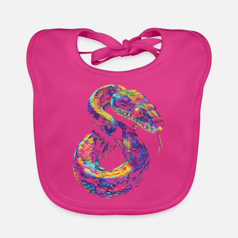 Ball Python Snake Pop Art Organic Baby Bibs