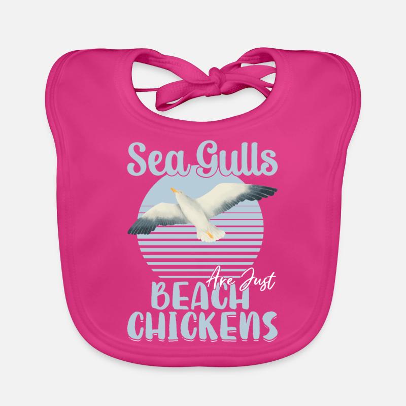 Seagulls are just beach chickens, seagulls, beach chickens Organic Baby Bibs