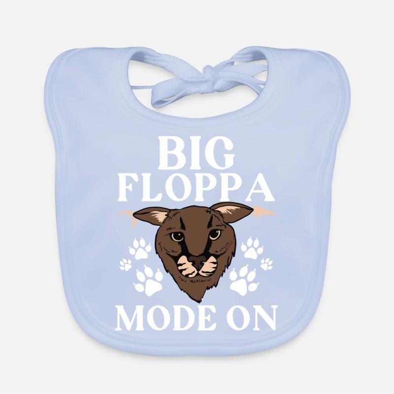 Großer Floppa Modus auf Karakal Katze Meme Baby Bio-Lätzchen