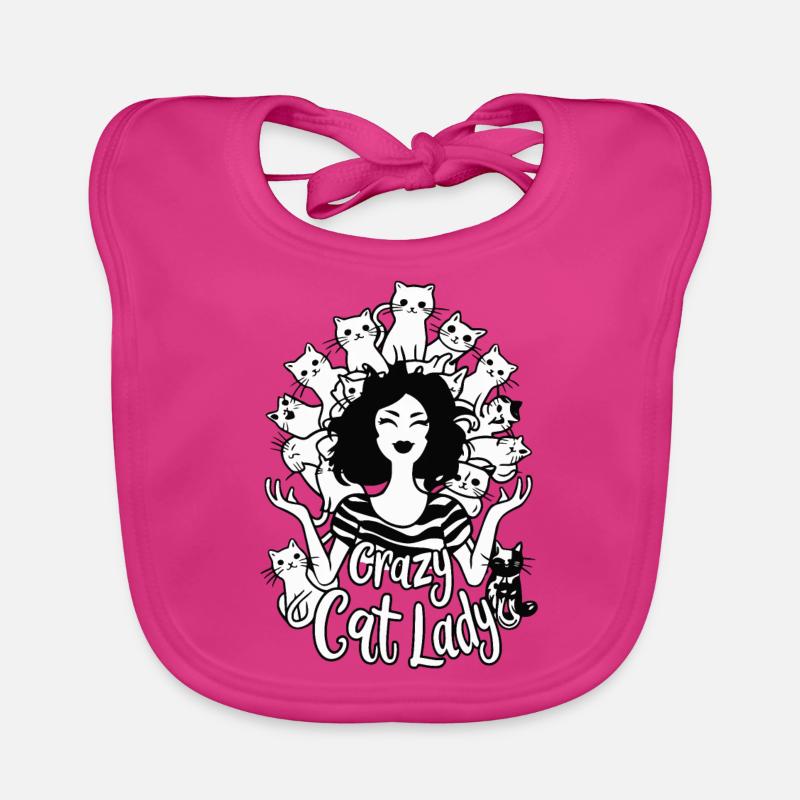dame chat folle Bavoir bio Bébé