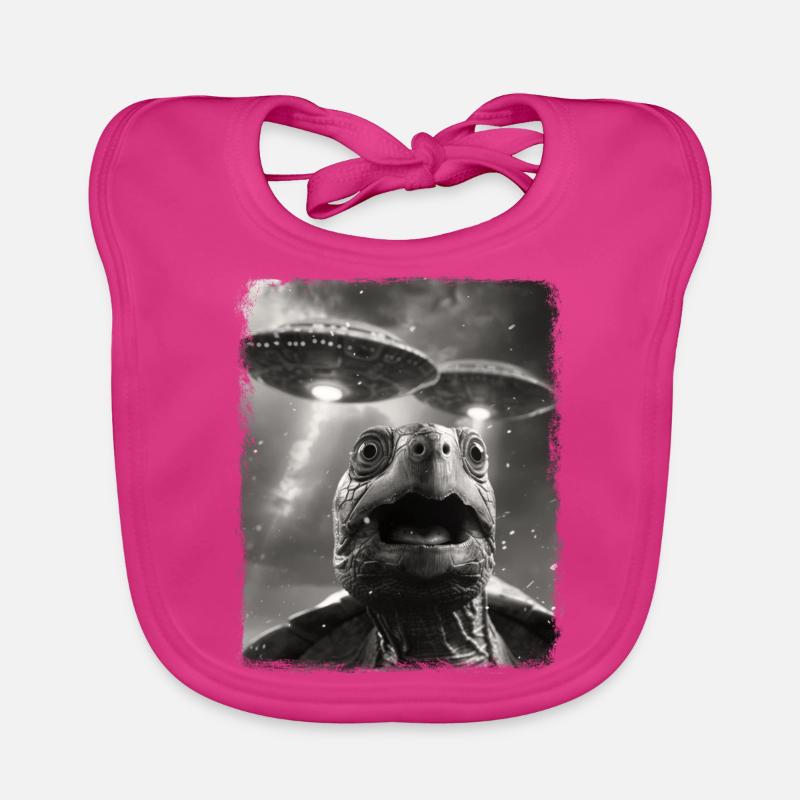 Turtle Sea Turtle UFO Alien Außerirdis Organic Baby Bibs