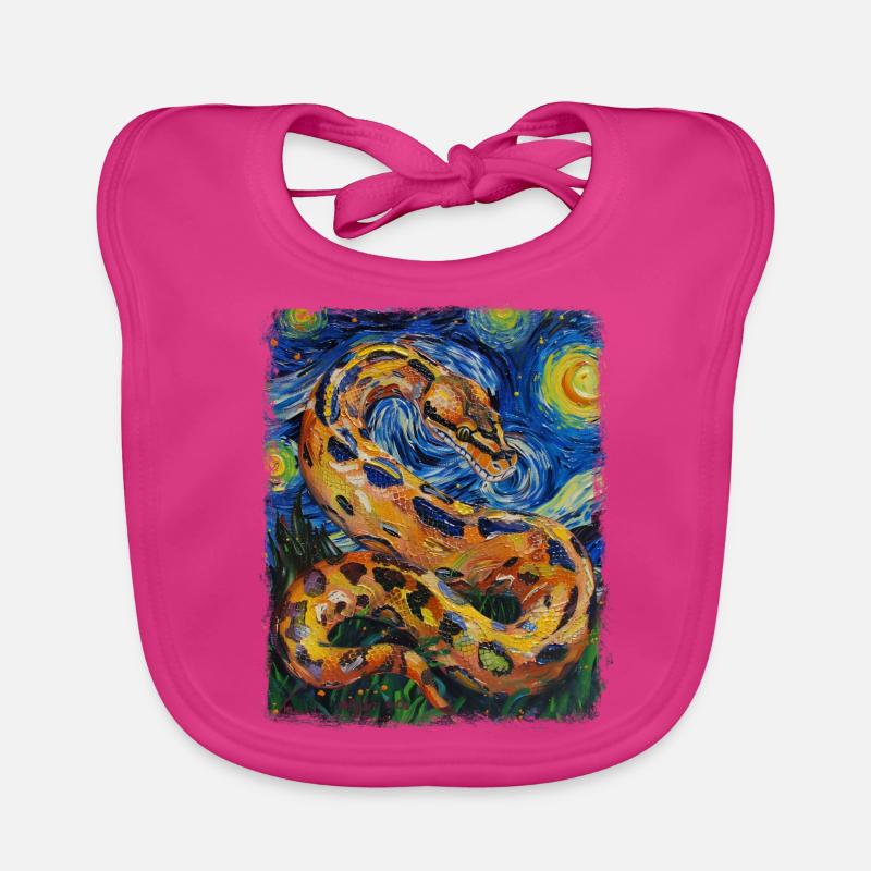 Peinture de nuit étoilée de serpent de python royal Bavoir bio Bébé