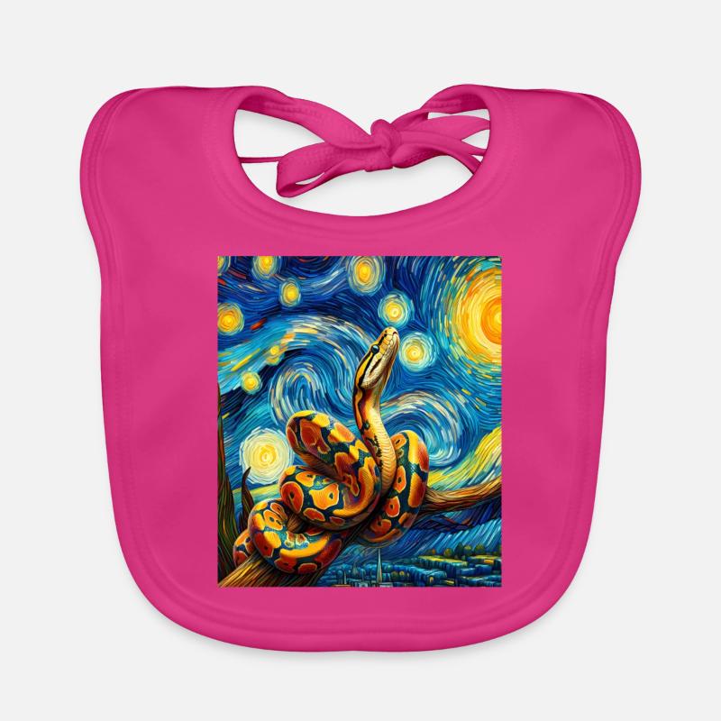 Peinture de nuit étoilée de serpent de python royal Bavoir bio Bébé