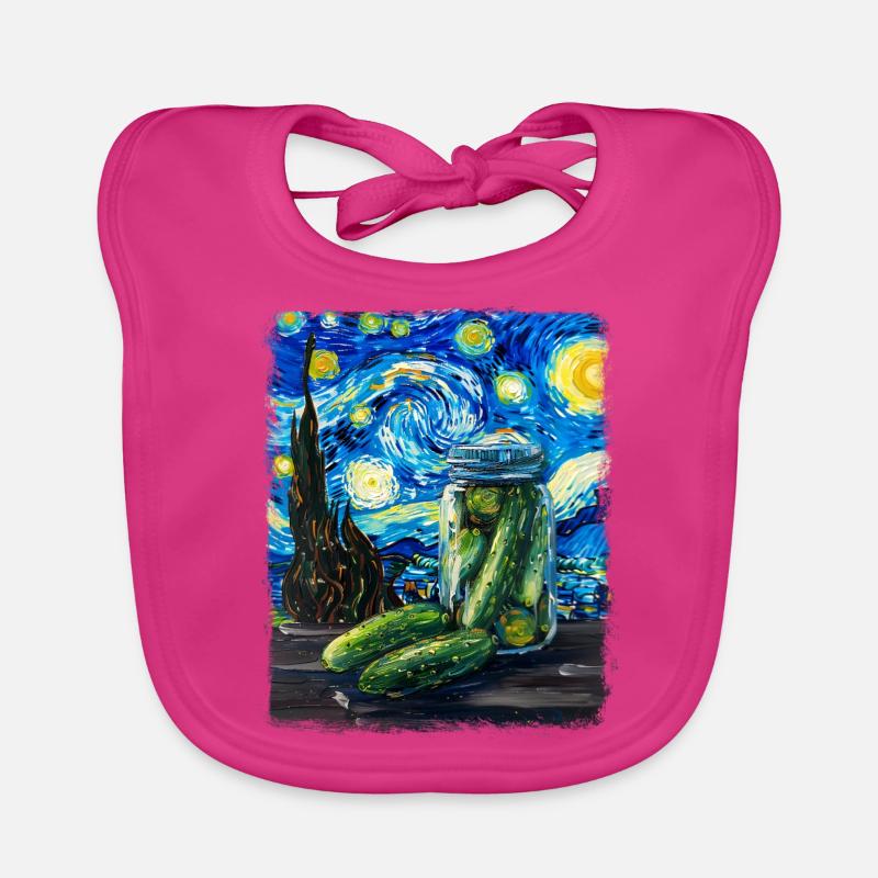 Concombre Concombre Aneth Nuit étoilée Peinture Bavoir bio Bébé