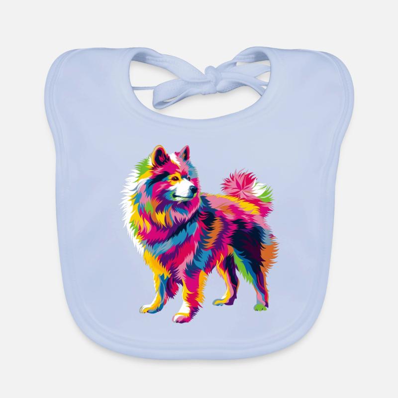 Samojeden Hund Popart Baby Bio-Lätzchen