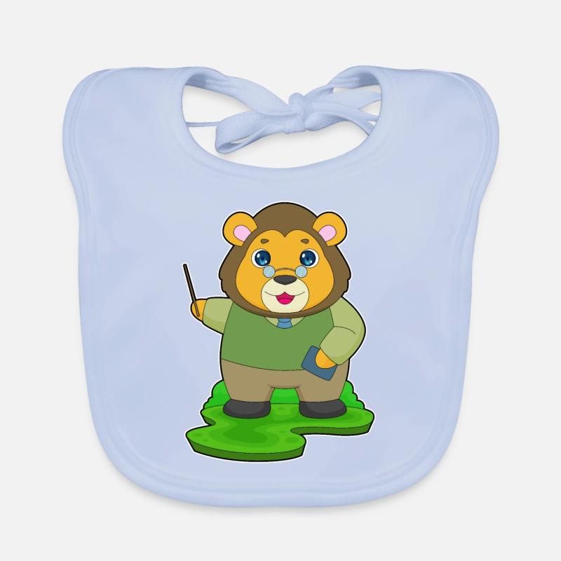 Lion Teacher Pointer Organic Baby Bibs