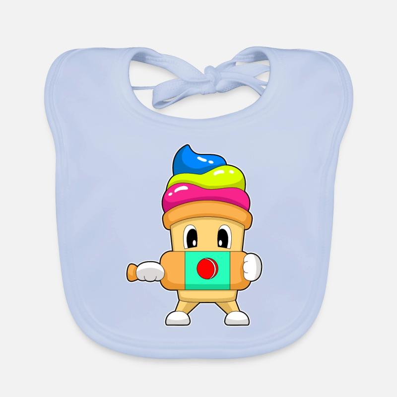 Sundae Cricket Cricket Bats Organic Baby Bibs