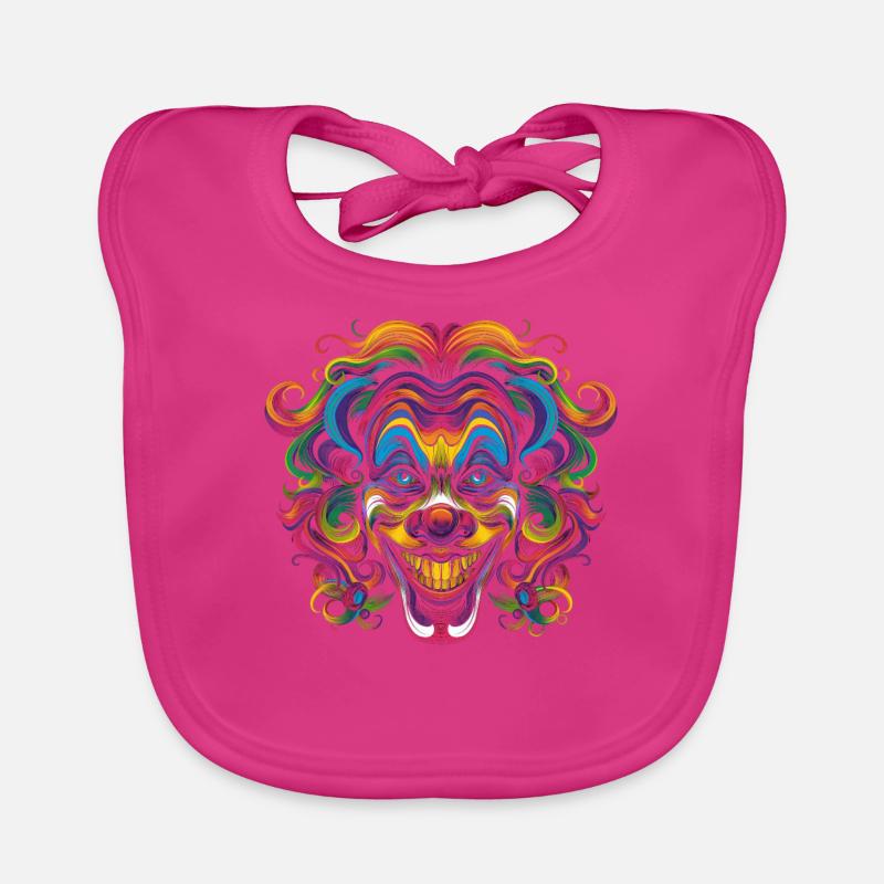 Clowncore, Esthétique, Coloré, Cirque, Clown, Effrayant Bavoir bio Bébé