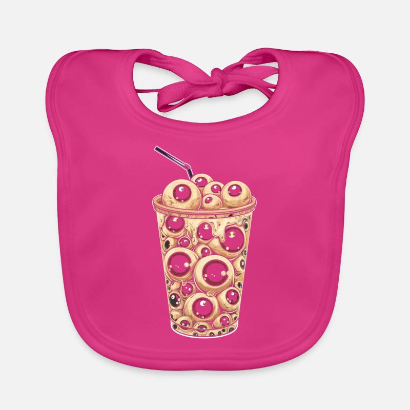 Weirdcore Aesthetic Eyeball Boba Tea Milktea Bubbl Organic Baby Bibs