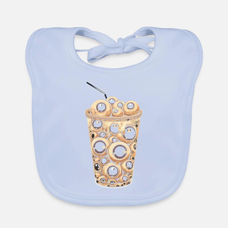 Weirdcore Aesthetic Eyeball Boba Tea Milktea Bubbl Organic Baby Bibs