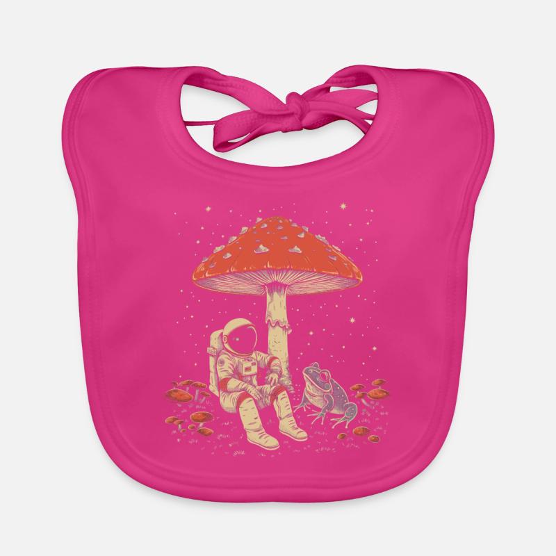 Cottagecore Aesthetic Astronaut Frog Mushroom Witc Organic Baby Bibs