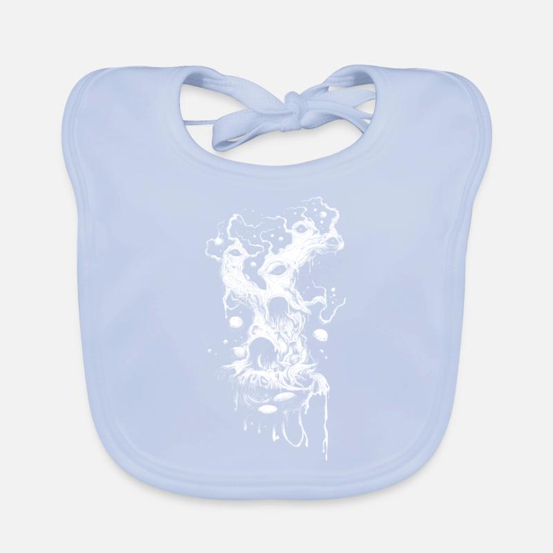 Weirdcore Aesthetics White Branches Eyes Dreamcore Green Organic Baby Bibs