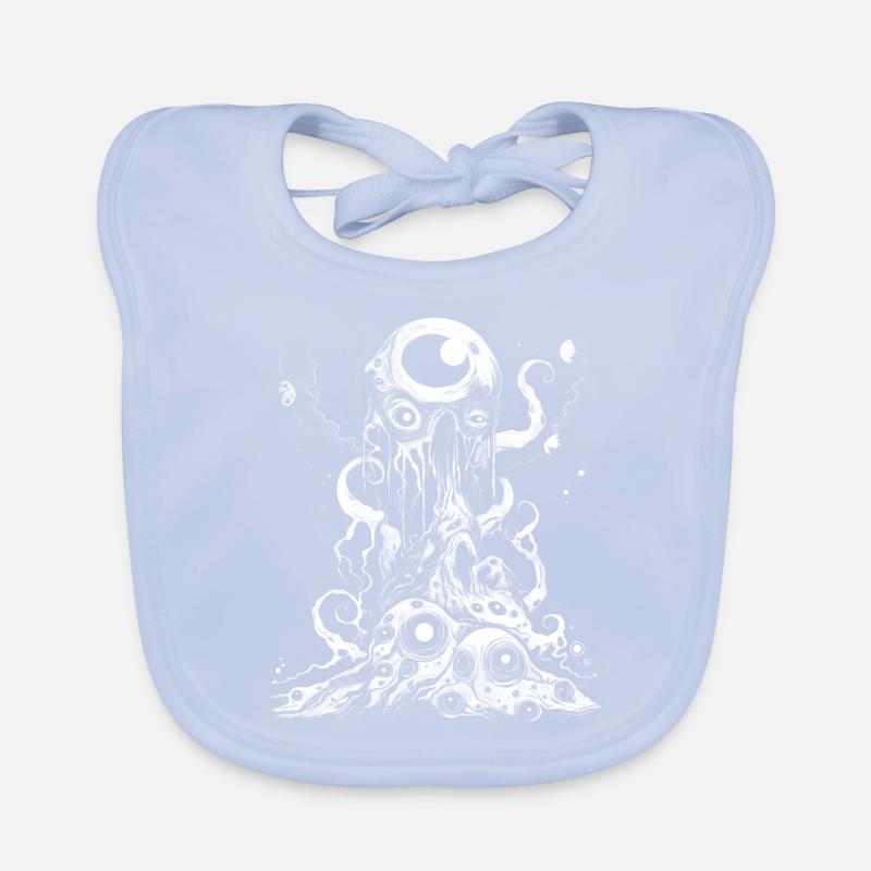 Weirdcore Aesthetics White Branches Eyes Dreamcore Green Organic Baby Bibs